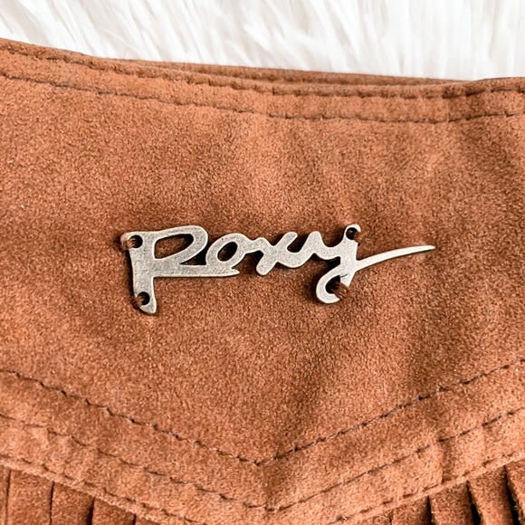 Roxy Boho Faux Brown Leather Fringe Tassel Purse - Picture 4 of 10